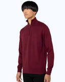 The Bostonians Ανδρικό Πλεκτό Βαμβακερό Half-Zip 3MO10099|B154BU Μπορντό