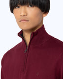 The Bostonians Ανδρικό Πλεκτό Βαμβακερό Half-Zip 3MO10099|B154BU Μπορντό