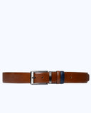 The Bostonians Ανδρική Δερμάτινη Ζώνη Διπλής Όψης Leather Belt 3XL0035|B166BL Ταμπά-Μπλε
