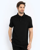 The Bostonians Ανδρική Μπλούζα Polo Pique Waffle Regular Fit 3PS1287|B031BL Μαύρο
