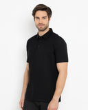 The Bostonians Ανδρική Μπλούζα Polo Pique Waffle Regular Fit 3PS1287|B031BL Μαύρο