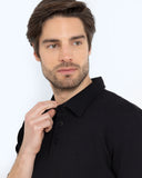 The Bostonians Ανδρική Μπλούζα Polo Pique Waffle Regular Fit 3PS1287|B031BL Μαύρο
