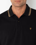 The Bostonians Ανδρική Μπλούζα  Twin Tipped Polo 3PL1151-B0031BL Μαύρο