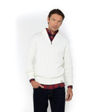The Bostonians Ανδρικό Πλεκτό Half Zip 3MO1112|B056CR Εκρού