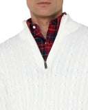 The Bostonians Ανδρικό Πλεκτό Half Zip 3MO1112|B056CR Εκρού