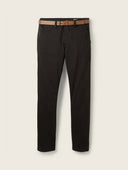 Tom Tailor Ανδρικό Παντελόνι Travis Slim Chinos With a Belt 1043719-29999 Μαύρο