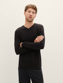 Tom Tailor Ανδρικό Πλεκτό Basic V-Neck Sweater 1012820-29999 Μαύρο