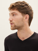 Tom Tailor Ανδρικό Πλεκτό Basic V-Neck Sweater 1012820-29999 Μαύρο