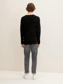 Tom Tailor Ανδρικό Πουλόβερ Structured jumper 1016090-29999 Μαύρο