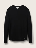 Tom Tailor Ανδρικό Πουλόβερ Structured jumper 1016090-29999 Μαύρο