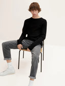 Tom Tailor Ανδρικό Πουλόβερ Structured jumper 1016090-29999 Μαύρο
