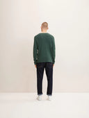 Tom Tailor Ανδρικό Πουλόβερ Zig Zag Structured Crewneck Sweater 1016090-30024 Πράσινο