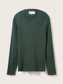 Tom Tailor Ανδρικό Πουλόβερ Zig Zag Structured Crewneck Sweater 1016090-30024 Πράσινο