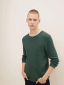 Tom Tailor Ανδρικό Πουλόβερ Zig Zag Structured Crewneck Sweater 1016090-30024 Πράσινο