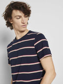 Tom Tailor Ανδρική Μπλούζα T-Shirt With Stripe  1023831-25897 Μπλε