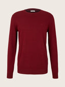 Tom Tailor Ανδρικό Πουλόβερ BASIC CREW KNITWEAR 1027299-30315 Μπορντό