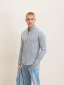 Tom Tailor Ανδρικό Πουκάμισο Basic Slim-Fit Shirt 1032343-30217 Γκρι