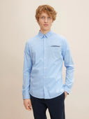 Ανδρικό Πουκάμισο Καρό Tom Tailor Fitted Smart Shirt 1032344-24469 Σιέλ