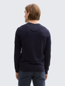Tom Tailor Ανδρικό Πουλόβερ Basic Knitted Sweater 1038426-13160 Μπλε Σκούρο