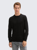 Tom Tailor Ανδρικό Πουλόβερ Basic Knitted Sweater 1038426-29999 Μαύρο