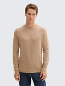 Tom Tailor Ανδρικό Πουλόβερ Basic Knitted Sweater 1038426-31089 Μπεζ