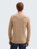 Tom Tailor Ανδρικό Πουλόβερ Basic Knitted Sweater 1038426-31089 Μπεζ