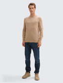 Tom Tailor Ανδρικό Πουλόβερ Basic Knitted Sweater 1038426-31089 Μπεζ