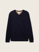 Tom Tailor Ανδρικό Πλεκτό V-Neck Pullover 1038427-13160 Μπλε