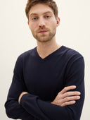 Tom Tailor Ανδρικό Πλεκτό V-Neck Pullover 1038427-13160 Μπλε