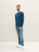 Tom Tailor Ανδρικό Πλεκτό V-Neck Pullover 1039806-36295 Πετρόλ