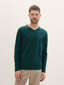 Tom Tailor Ανδρικό Πλεκτό V-Neck Pullover 1039806-36296 Πράσινο