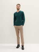 Tom Tailor Ανδρικό Πλεκτό V-Neck Pullover 1039806-36296 Πράσινο