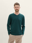 Tom Tailor Ανδρικό Πλεκτό V-Neck Pullover 1039806-36296 Πράσινο