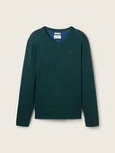 Tom Tailor Ανδρικό Πλεκτό V-Neck Pullover 1039806-36296 Πράσινο