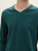 Tom Tailor Ανδρικό Πλεκτό V-Neck Pullover 1039806-36296 Πράσινο