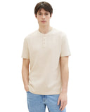 Tom Tailor Ανδρική Μπλούζα Henley T-Shirt With Texture 1040876-27609 Μπεζ

