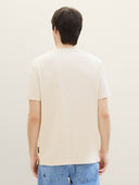 Tom Tailor Ανδρική Μπλούζα Henley T-Shirt With Texture 1040876-27609 Μπεζ