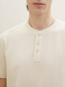 Tom Tailor Ανδρική Μπλούζα Henley T-Shirt With Texture 1040876-27609 Μπεζ
