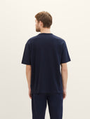 Tom Tailor Ανδρική Μπλούζα T-Shirt With Texture 1040952-10668 Μπλε