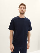 Tom Tailor Ανδρική Μπλούζα T-Shirt With Texture 1040952-10668 Μπλε