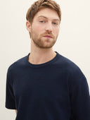 Tom Tailor Ανδρική Μπλούζα T-Shirt With Texture 1040952-10668 Μπλε