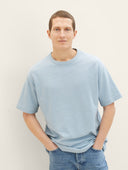 Tom Tailor Ανδρική Μπλούζα T-Shirt With Texture 1040952-15159 Σιέλ