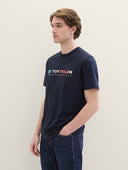 Tom Tailor Ανδρική Μπλούζα T-Shirt With A Logo Print 1041855-10668 Μπλε