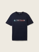 Tom Tailor Ανδρική Μπλούζα T-Shirt With A Logo Print 1041855-10668 Μπλε