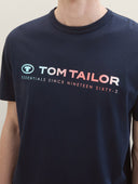 Tom Tailor Ανδρική Μπλούζα T-Shirt With A Logo Print 1041855-10668 Μπλε