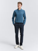Ανδρική Μπλούζα Polo Μακρυμάνικη Tom Tailor 1043278-38224 Πετρόλ