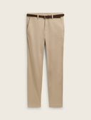 Tom Tailor Ανδρικό Παντελόνι Travis Slim Chinos With a Belt 1043719-32240 Μπεζ