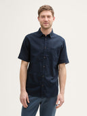 Tom Tailor Ανδρικό Κοντομάνικο Πουκάμισο Cotton Linen Shirt 1045098-10668 Μπλε