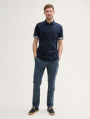 Tom Tailor Ανδρικό Κοντομάνικο Πουκάμισο Cotton Linen Shirt 1045098-10668 Μπλε