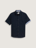 Tom Tailor Ανδρικό Κοντομάνικο Πουκάμισο Cotton Linen Shirt 1045098-10668 Μπλε